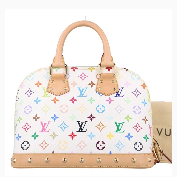 Auth Louis Vuitton Murakami Alma White Multi Color Monogram Bag Collectors Grade - Picture 1 of 10
